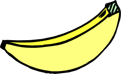 Banana Clipart on Black Background - Fresh and Vibrant