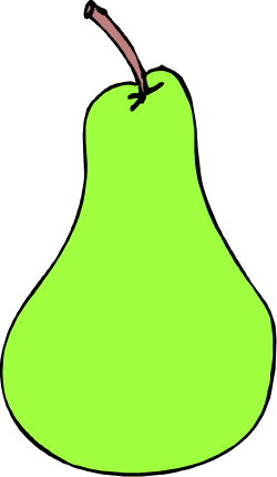 Green Pear with Leaf Clipart - Fresh and Vibrant SVG Illustration