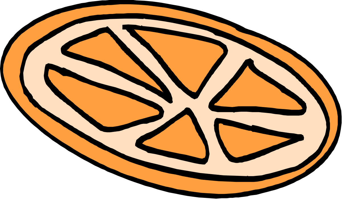 Orange Slice with Black Background - Fresh Citrus Clipart