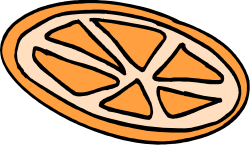 Orange Slice with Black Background - Fresh Citrus Clipart