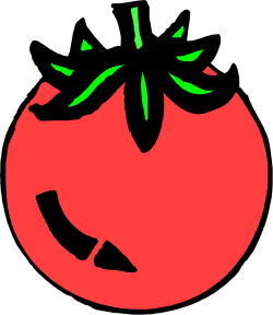 Tomato Clipart with Green Stem - Fresh Produce Vector Illustration