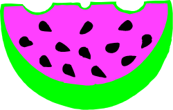 Watermelon Clipart: Vibrant Watermelon Against Black Background