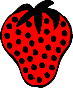 Red Strawberry with Black Spots - Unique Clipart for Creative Projects