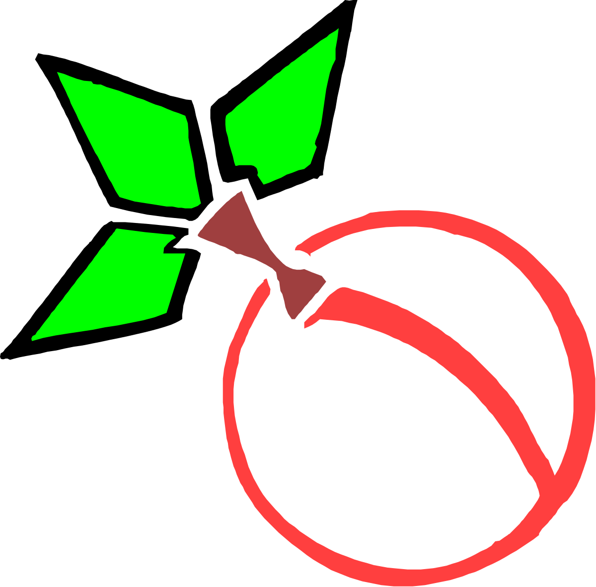 Red Ring with Green Leaves - Elegant Clipart for Nature Themes