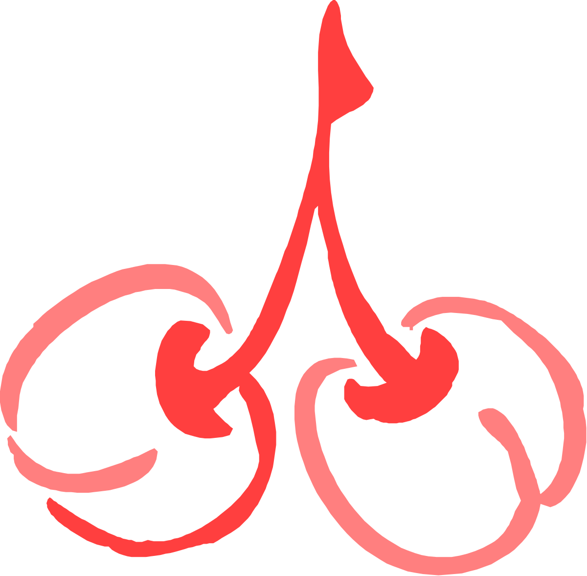 Bicycle Clipart with Red Handle on Black Background