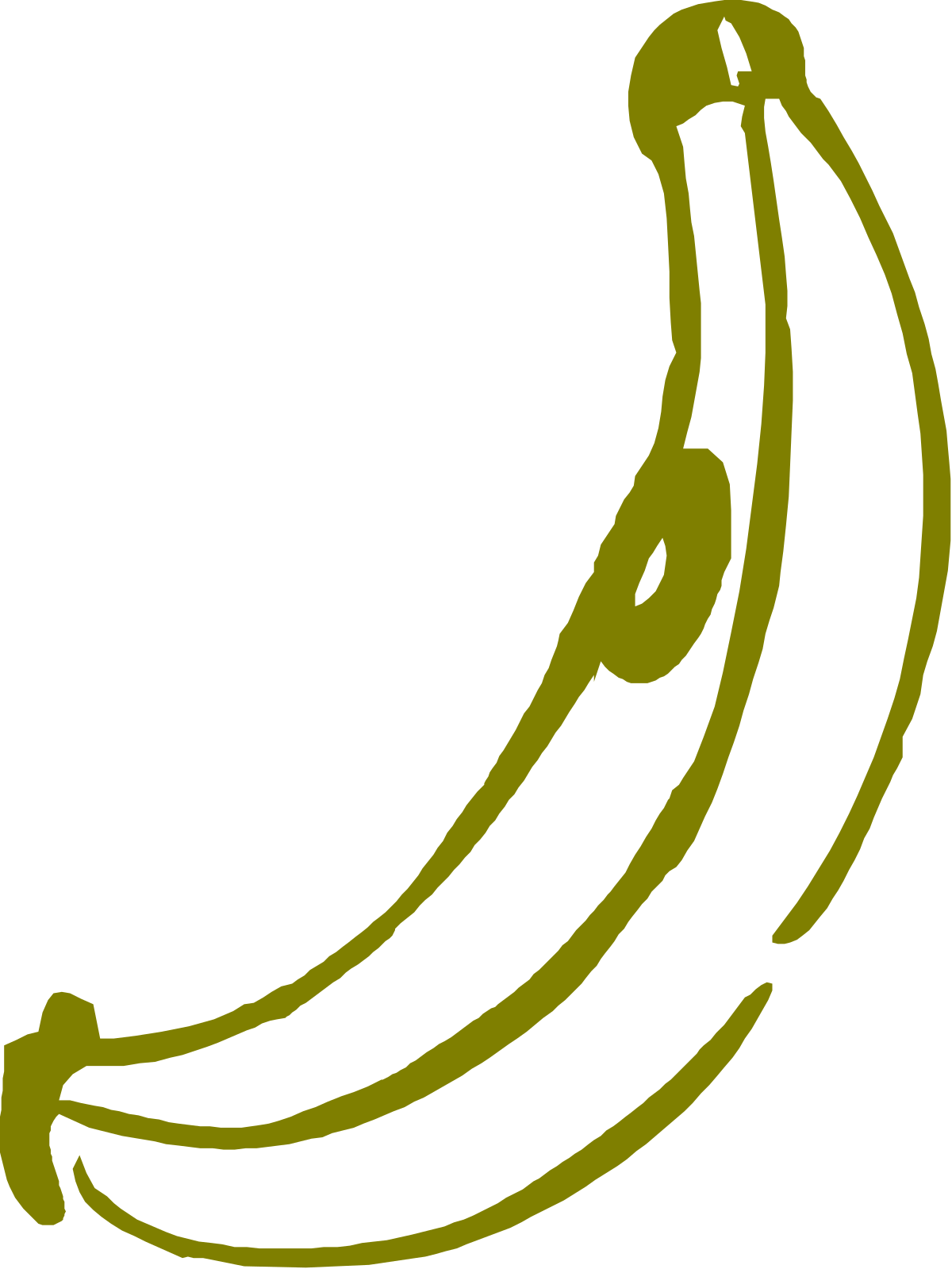 Banana Clipart with Green Outline: Fresh and Fun Illustrations