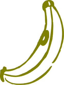 Banana Clipart with Green Outline: Fresh and Fun Illustrations