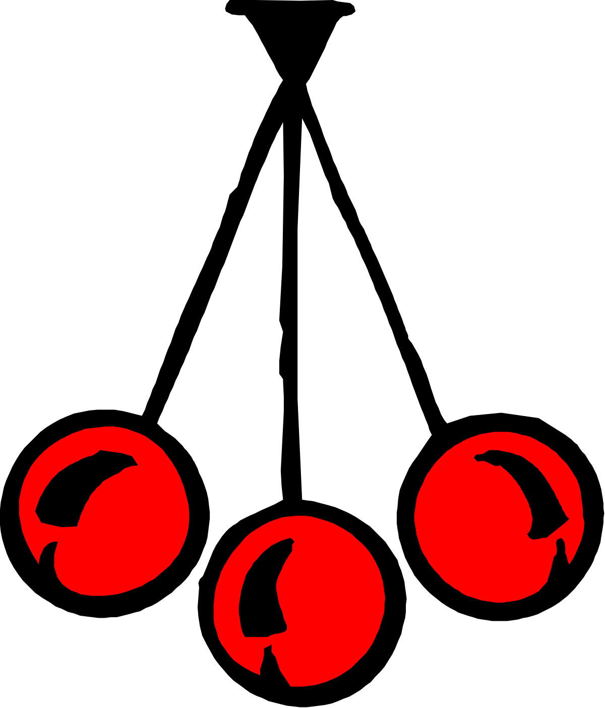 a red circle with four circles on it clip art png transparent Red Circle with Four Circles - Vibrant Clipart Design