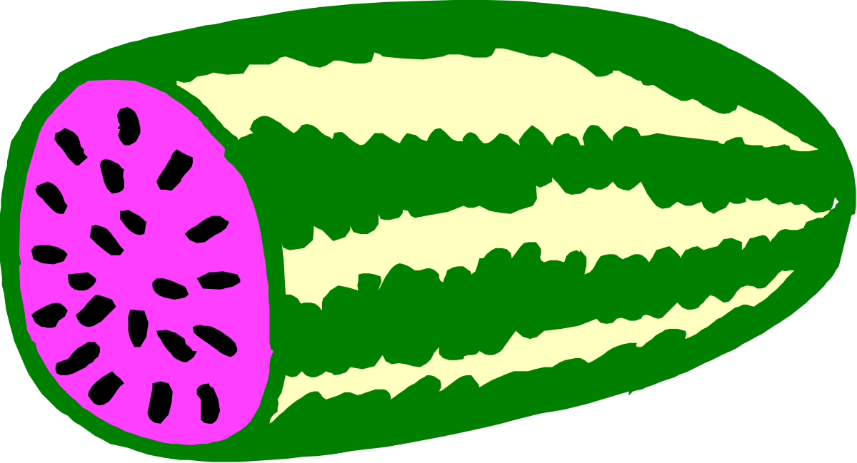 Watermelon Clipart: Half Slice Delight for Fresh Designs