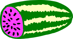 Watermelon Clipart: Half Slice Delight for Fresh Designs