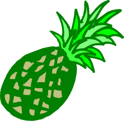 Vibrant Green Pineapple with Black Background Clipart