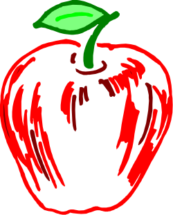 Vibrant Red Apple with Green Leaf Clipart