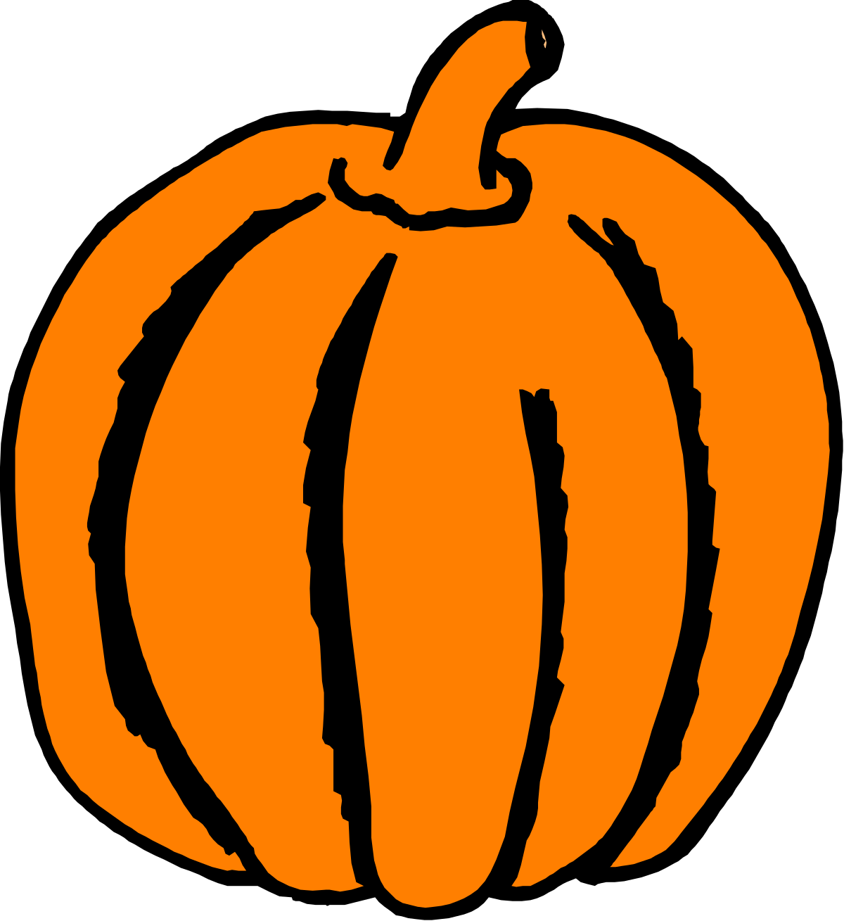 Pumpkin Clipart on Black Background - Perfect for Halloween Themes