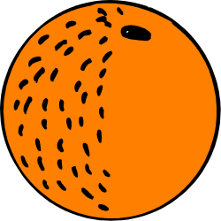Orange with Black Spots Clipart: Unique Fruit Illustration