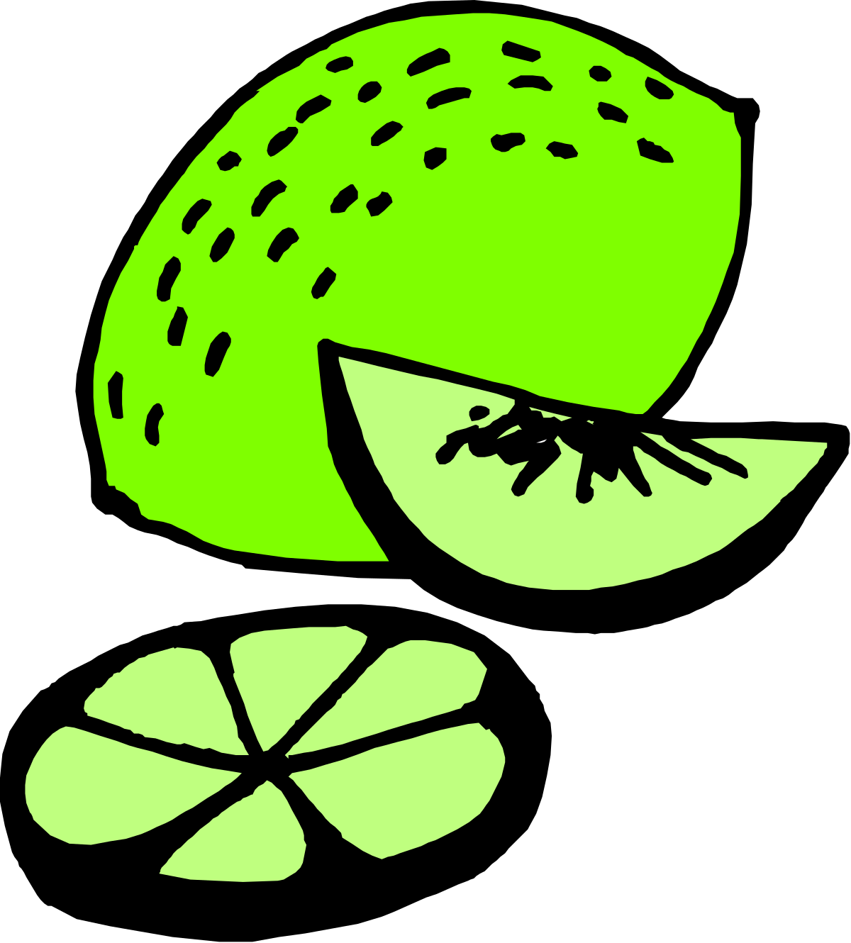 Lime Slice Clipart - Fresh Citrus Fruit Illustration