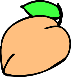 Peach Clipart with Green Leaf - Fresh and Juicy Fruit Illustration