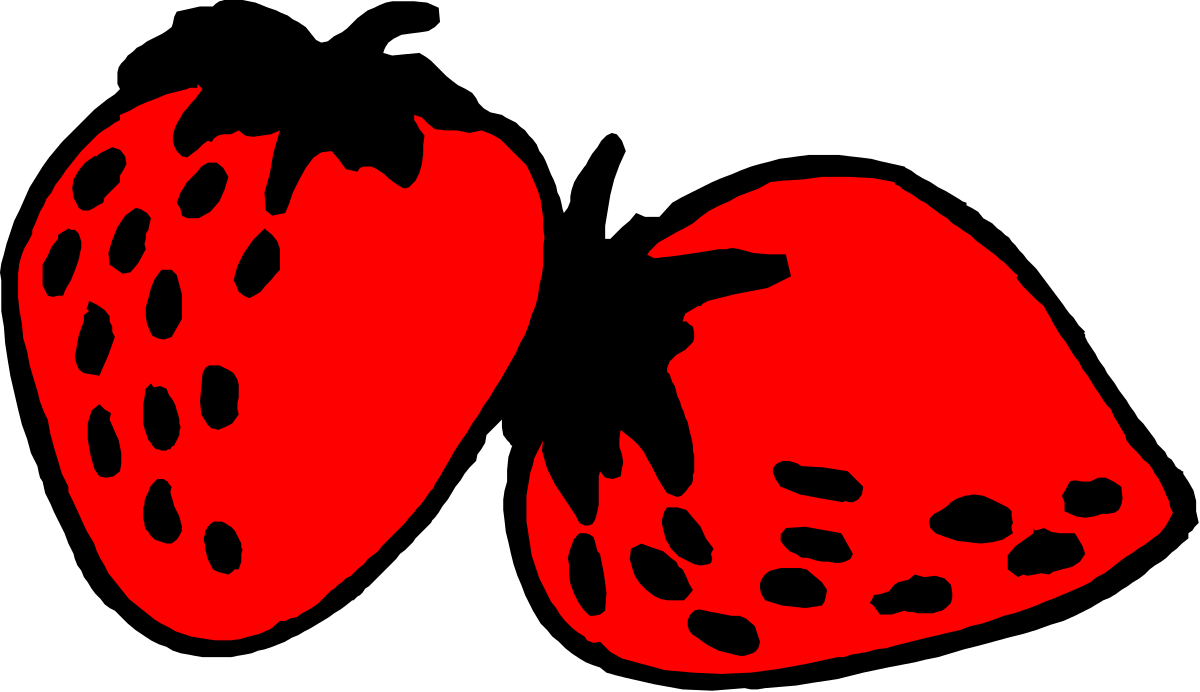 Strawberries on Black Background - Fresh and Juicy Clipart