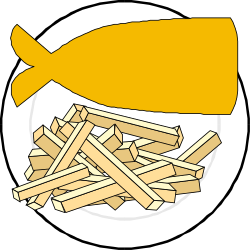 Fish and Fries on a Plate Clipart - Delicious Seafood Illustration