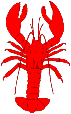 Lobster with Claws on Its Back - Unique Seafood Clipart