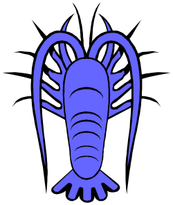 Blue Scorpion Clipart on Black Background