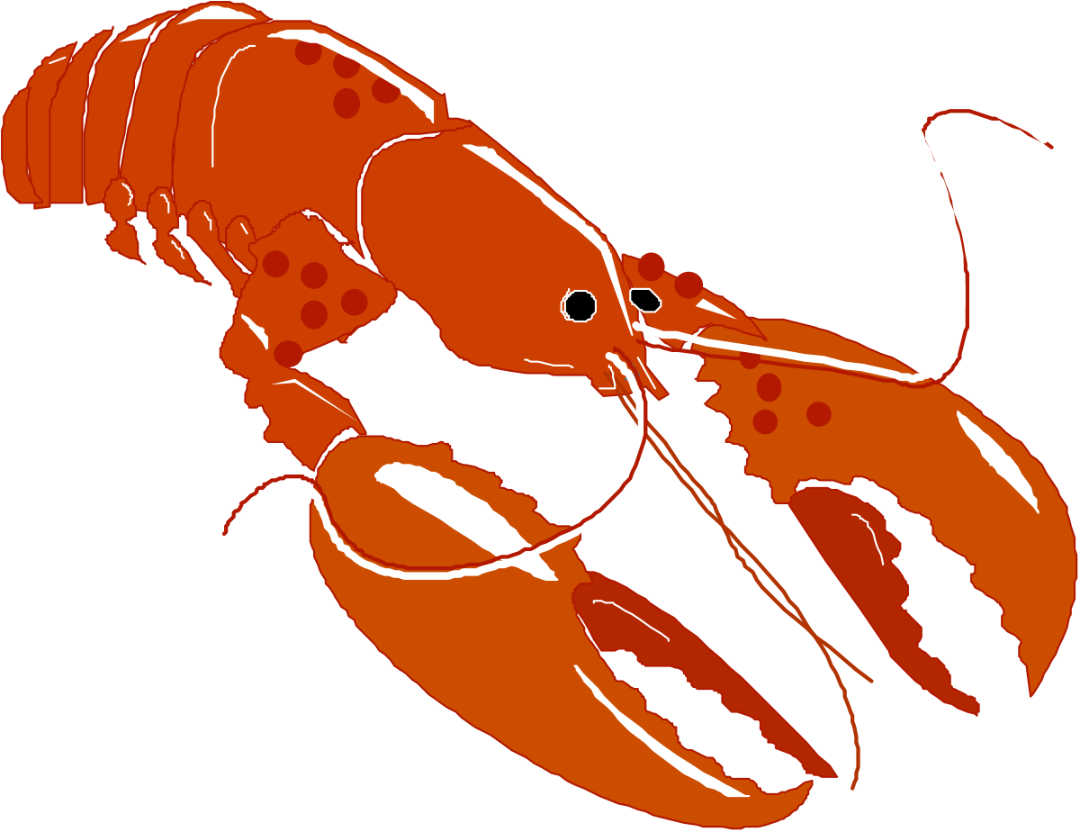 Lobster Clipart on Black Background - Stunning Seafood Illustration