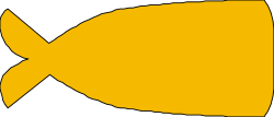 Yellow Fish Clipart on Black Background - Vibrant Marine Life Illustration