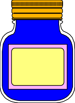 Blue Jar with Yellow Label Clipart - Perfect for Your Creative Projects