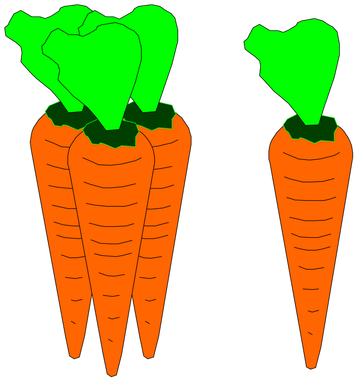 Carrots with Green Tops - Fresh and Vibrant Clipart