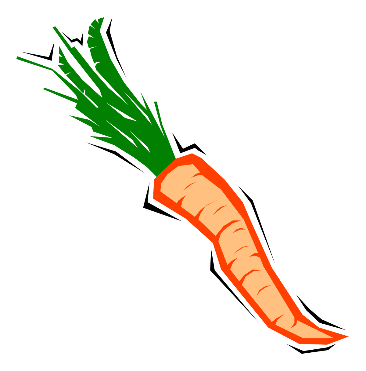 Carrot with Green Leaves Clipart - Fresh Vegetables for Your Projects