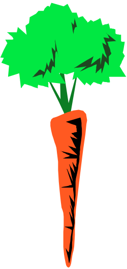 Carrot Clipart with Green Leaf - Fresh and Vibrant Vegetable Image