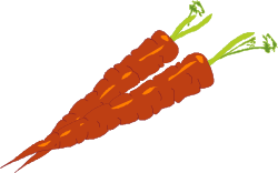 Carrot with Green Stem Clipart - Fresh and Vibrant Illustration