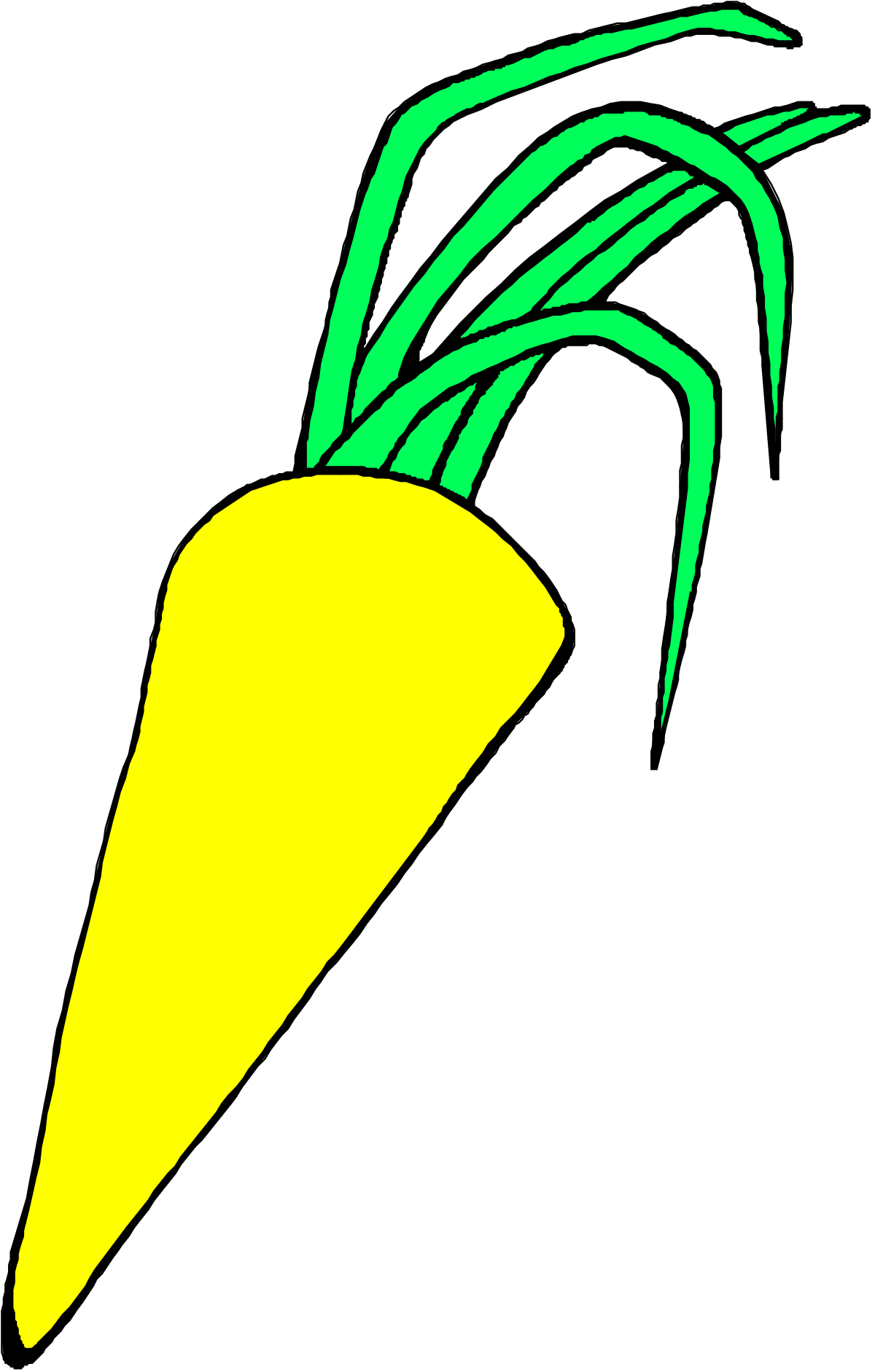 Carrot with Green Leaf Clipart for Fresh Food Designs