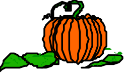 Pumpkin Clipart with Green Stripe  Perfect for Fall Themes