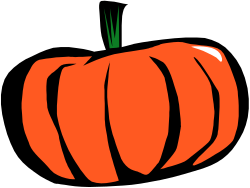 Pumpkin Clipart with Green Stem for Autumn Designs