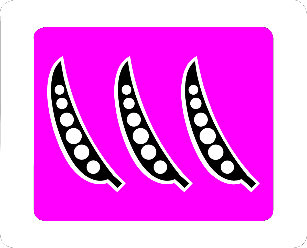 Pink Square with Three Black and White Circles Clipart