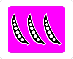Pink Square with Three Black and White Circles Clipart