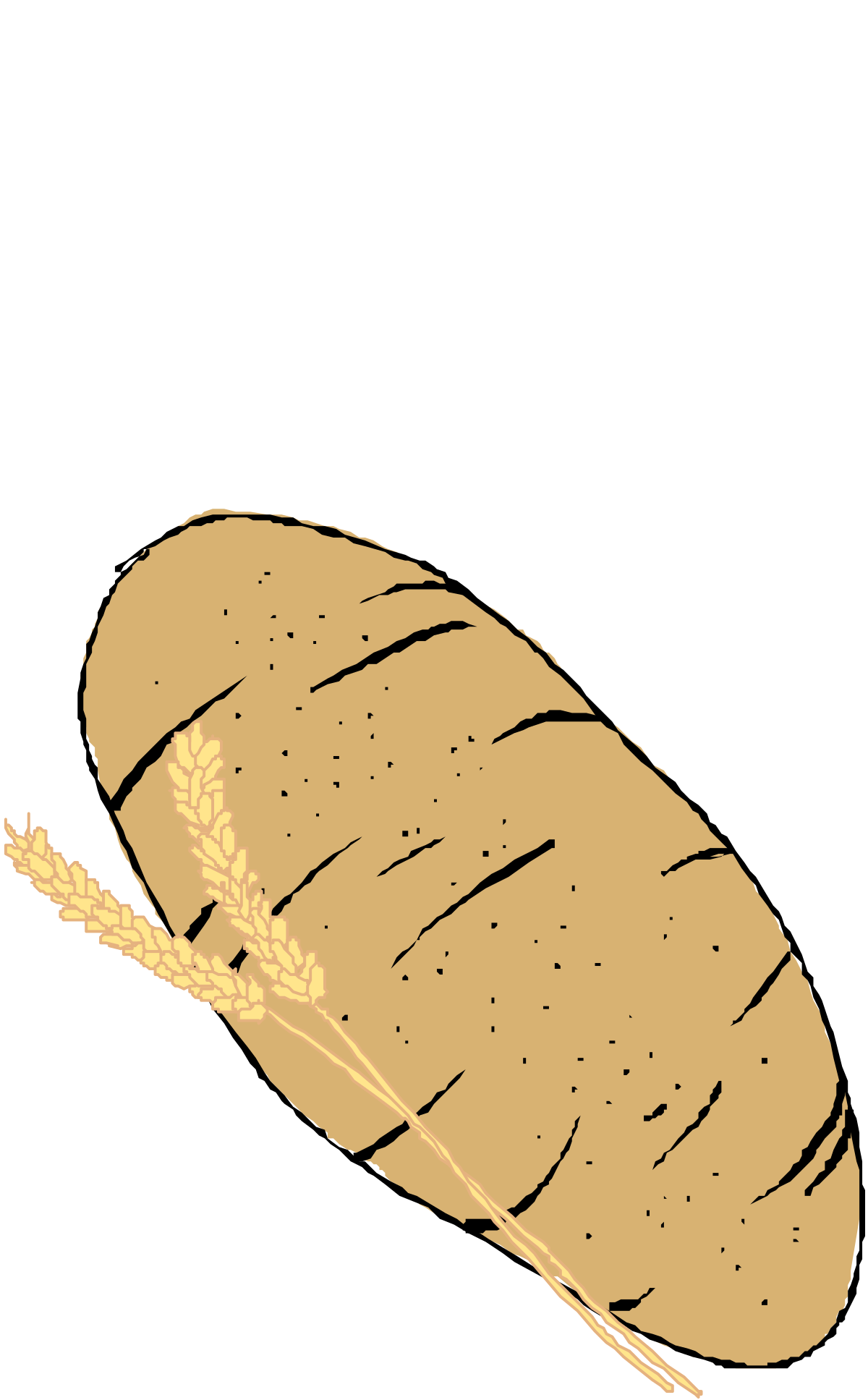 Wheat-Topped Loaf of Bread Clipart for Fresh Baked Goods