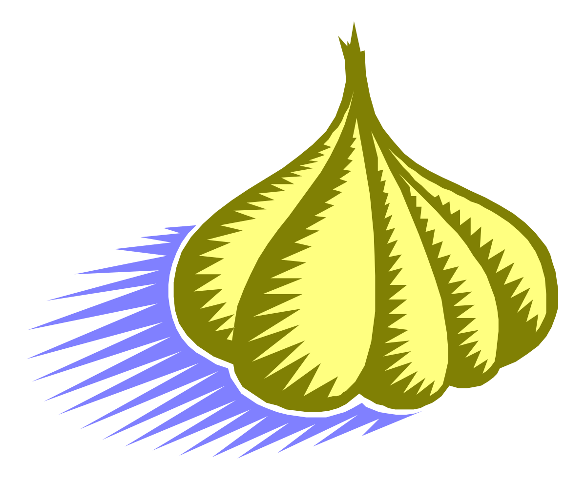 a yellow garlic on a black background clip art png transparent Yellow Garlic on Black Background - Vibrant Clipart Illustration