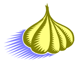 Yellow Garlic on Black Background - Vibrant Clipart Illustration