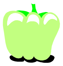 Green Bell Pepper Clipart - Fresh Produce Illustrations