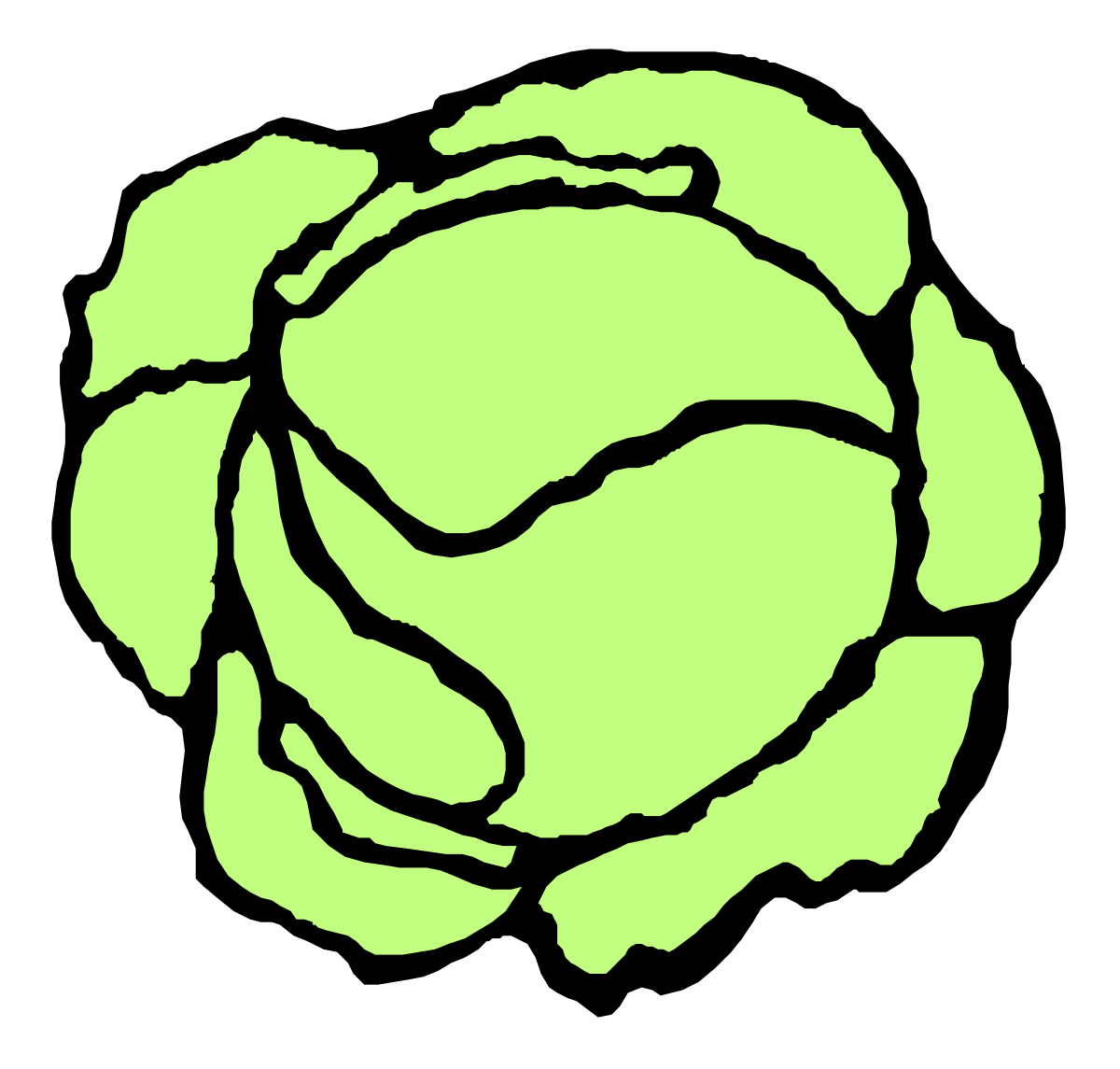 a green cabbage with a black background clip art png transparent Green Cabbage Clipart on Black Background - Fresh Vegetable Graphics