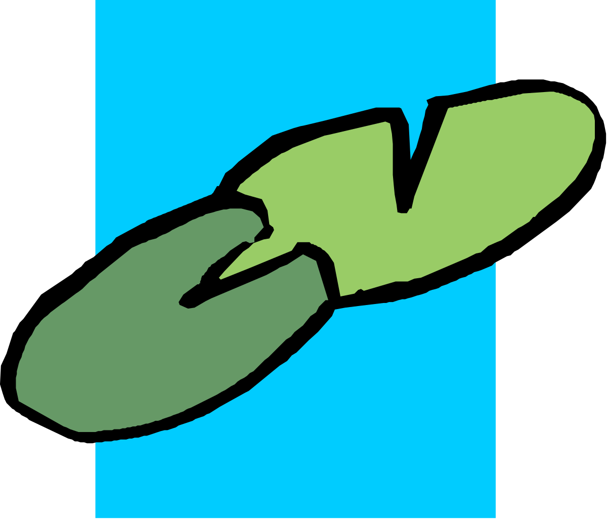 Green Flip Flop on Blue Background - Fun and Vibrant Clipart
