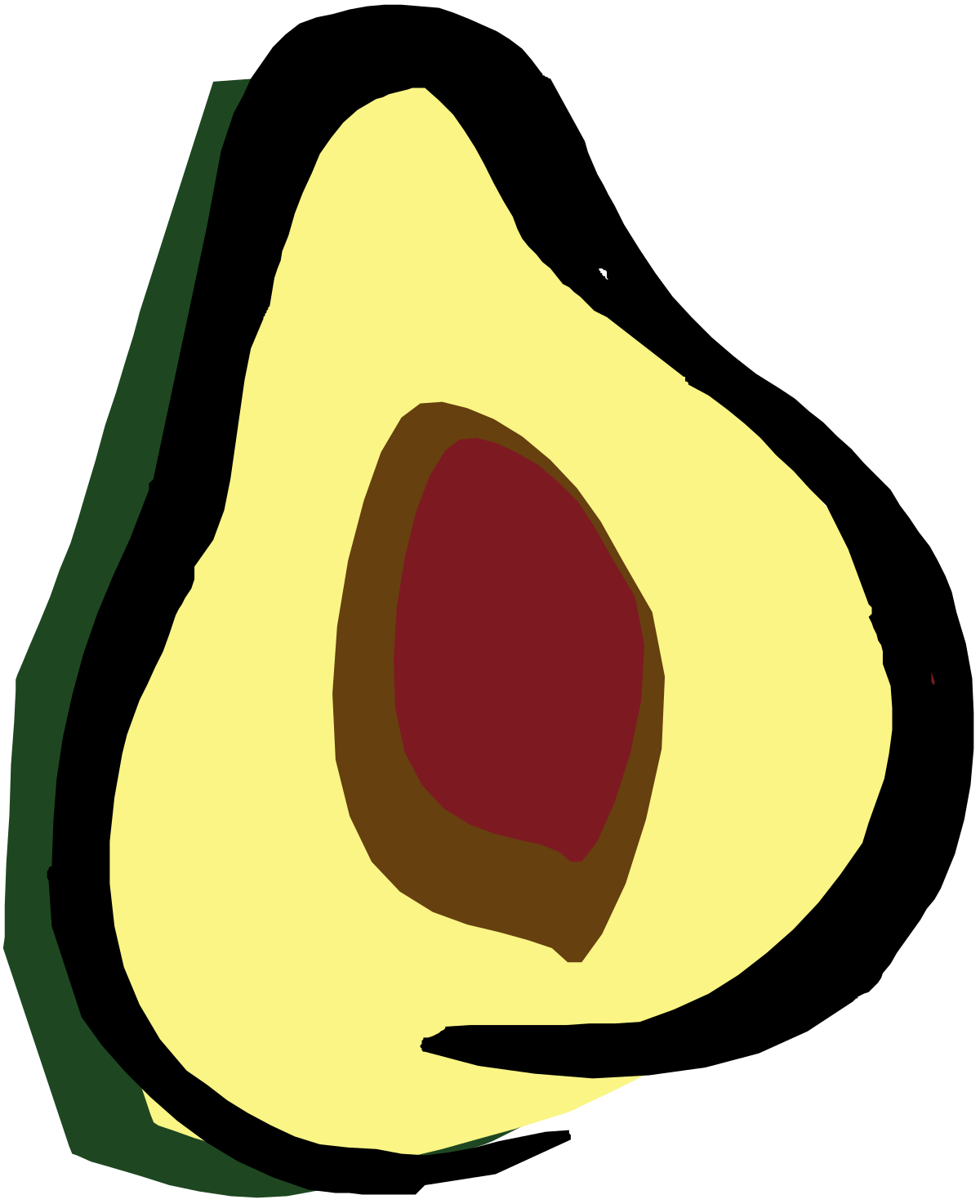 an avocal cut in half clip art png transparent Half Avocado Slice Clipart for Delicious Designs