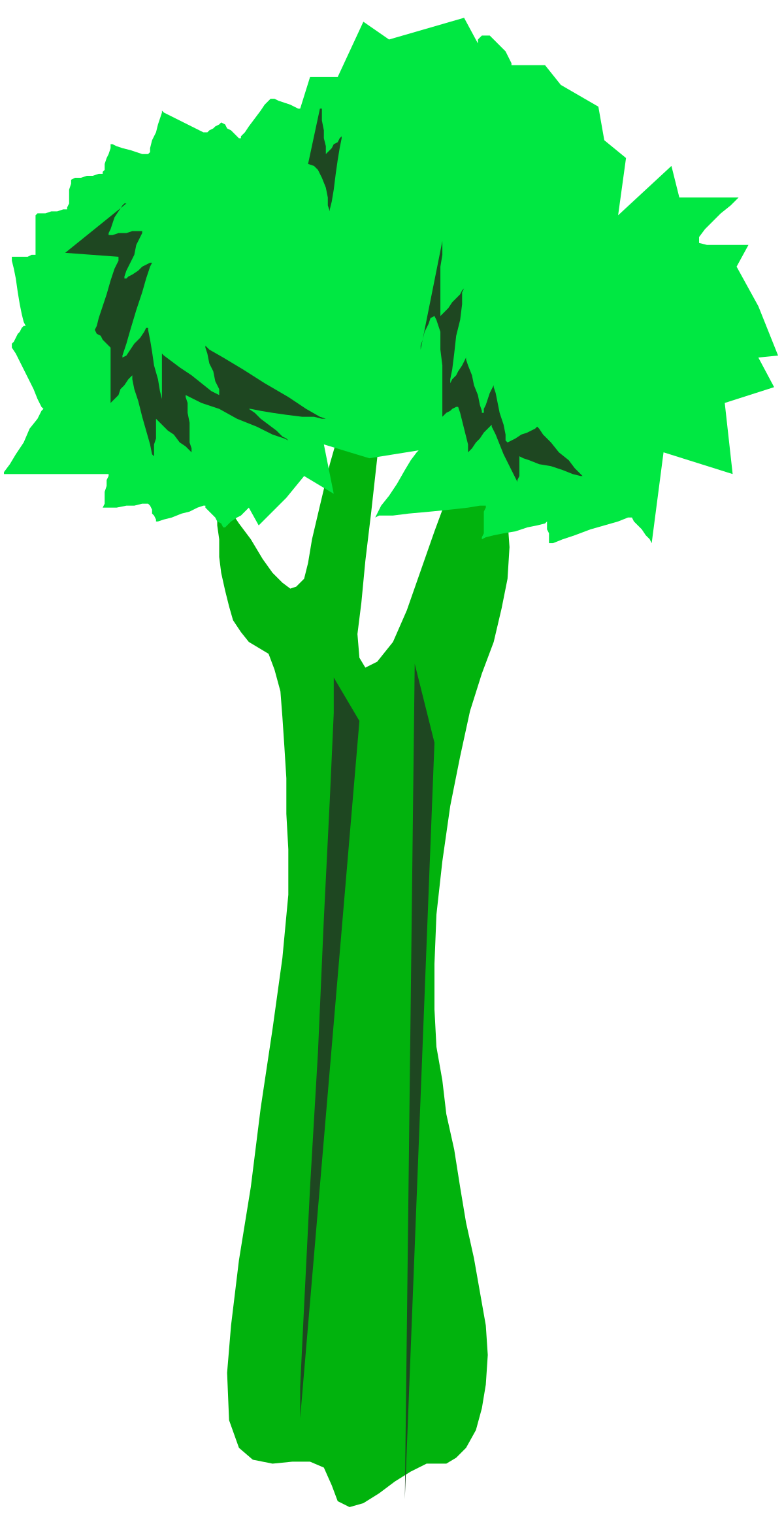 Green Tree Clipart with White Outline | Fresh Nature Design