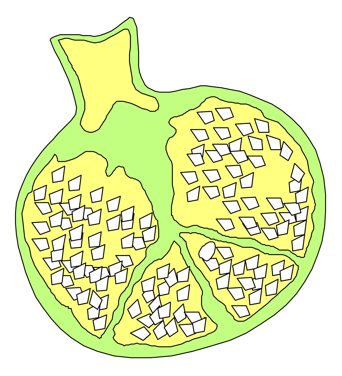 Green Pome with White Squares - Unique Clipart for Creative Projects