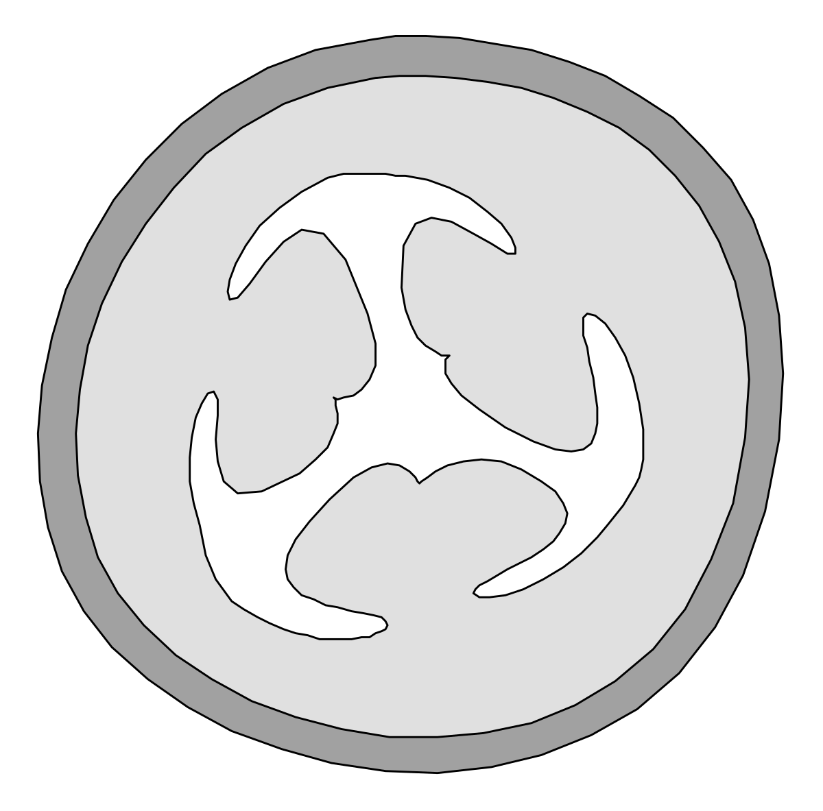 White Circle with Black and White Logo Clipart for Versatile Uses