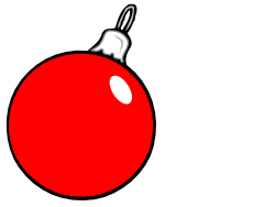 Red Christmas Ball with White Bell Clipart Design
