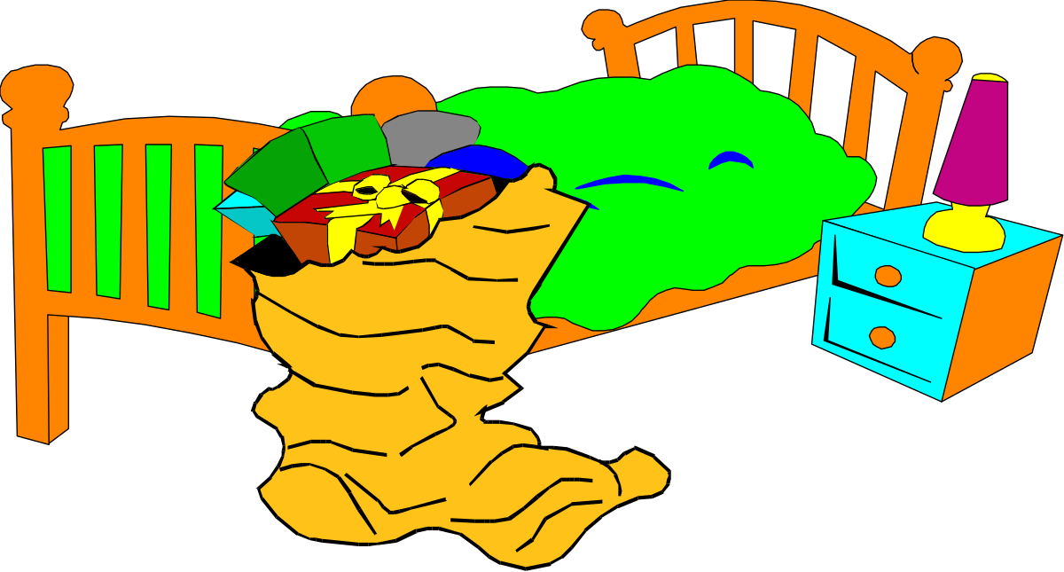 Cartoon Bear Sitting on Bed Clipart - Whimsical and Fun Illustration