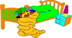 Cartoon Bear Sitting on Bed Clipart - Whimsical and Fun Illustration