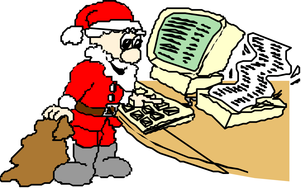 Santa Claus with Mail Bag Clipart - Festive Holiday Illustration